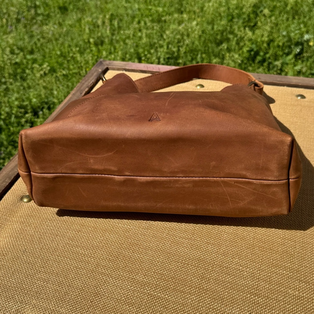 ABLE Salome Leather Hobo Bag Brown Handmade Ethiopia Slouchy Boho Shoulder - Picture 9 of 14